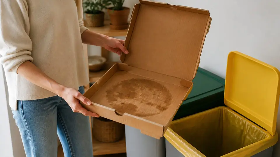 Peut-on mettre une boîte à pizza sale dans la poubelle jaune ?